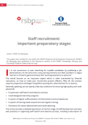 Staff recruitment: important preparatory stages 